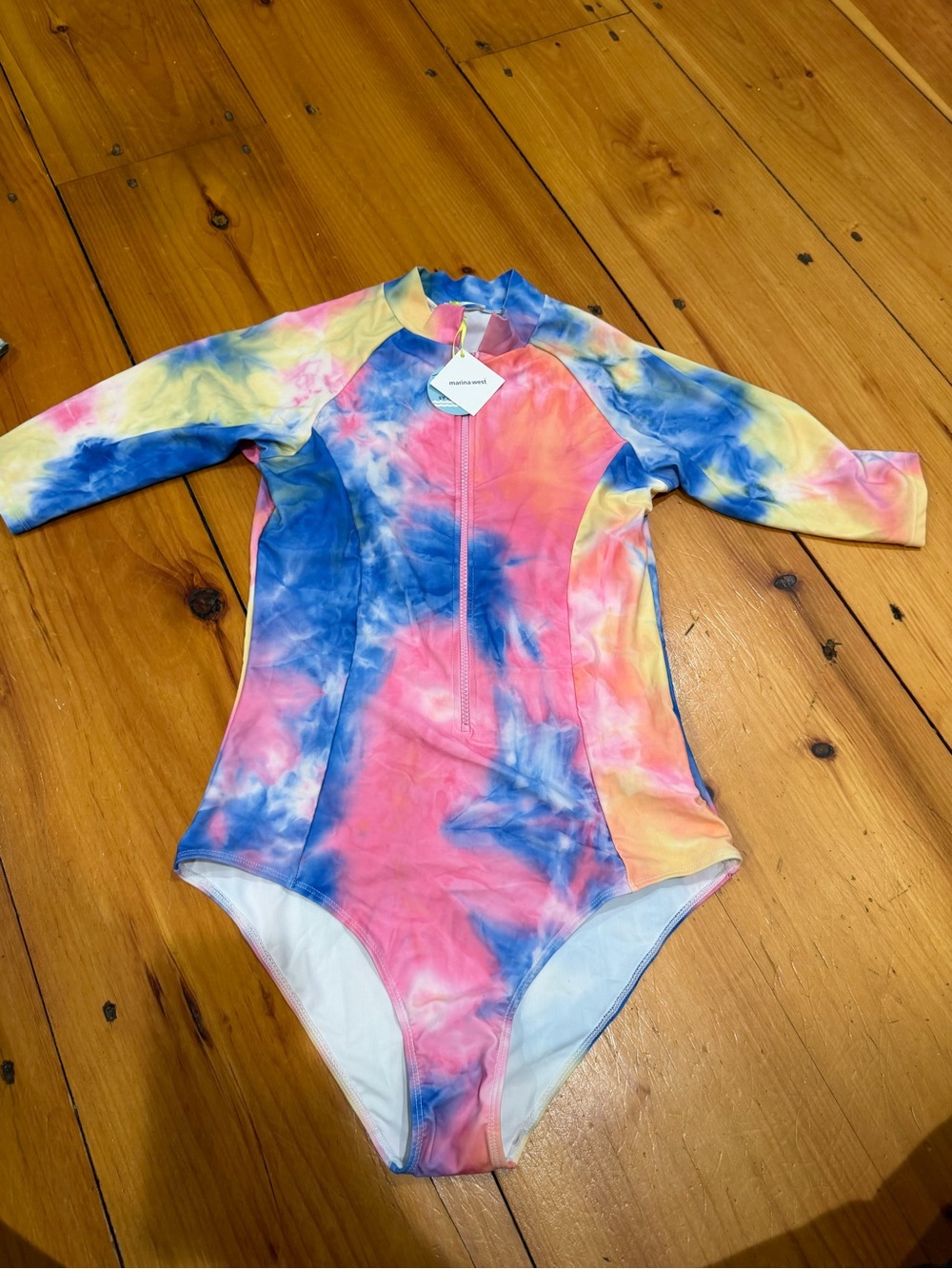MARINA Tie-Dye Long Sleeve One-Piece Rashguard